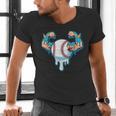 Baseball Drip Ice Cream Strong Character Men's V-Neck T-Shirt Baseball Drip Ice Cream Strong Character Men's V-Neck T-Shirt