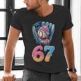 Baseball Drip Number 67 Player 67th Birthday Ice Cream 67 Men's V-Neck T-Shirt Baseball Drip Number 67 Player 67th Birthday Ice Cream 67 Men's V-Neck T-Shirt