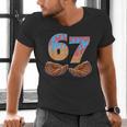 Baseball Drip Number 67 Player Six Seven Meme Men's V-Neck T-Shirt