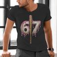 Baseball Drip Number 67 Sports Player Six Seven Meme Fan Men's V-Neck T-Shirt Baseball Drip Number 67 Sports Player Six Seven Meme Fan Men's V-Neck T-Shirt
