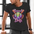 Baseball Drip Respect The Drip Purple Ice Cream Sprinkles Men's V-Neck T-Shirt