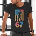 Baseball Drip USA Flag 67 Player 67th Birthday Ice Cream 67 Men's V-Neck T-Shirt Baseball Drip USA Flag 67 Player 67th Birthday Ice Cream 67 Men's V-Neck T-Shirt