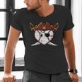 Baseball Heart Pirate Hat Crossed Swords Men Boys Kids Youth Men's V-Neck T-Shirt Baseball Heart Pirate Hat Crossed Swords Men Boys Kids Youth Men's V-Neck T-Shirt
