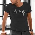Baseball Heartbeat Pitcher Position Simple Line Art Men's V-Neck T-Shirt Baseball Heartbeat Pitcher Position Simple Line Art Men's V-Neck T-Shirt