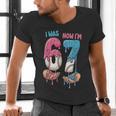 Baseball Ice Cream I Was 6 Now I'm 7 67 Birthday Boy Men's V-Neck T-Shirt Baseball Ice Cream I Was 6 Now I'm 7 67 Birthday Boy Men's V-Neck T-Shirt