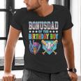 Baseball Ice Cream Drip Bonus Dad Of The Birthday Boy Men's V-Neck T-Shirt Baseball Ice Cream Drip Bonus Dad Of The Birthday Boy Men's V-Neck T-Shirt