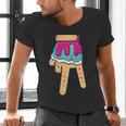 Baseball Ice Cream Drip Home Plate Glove Respect Drip 2 Side Men's V-Neck T-Shirt Baseball Ice Cream Drip Home Plate Glove Respect Drip 2 Side Men's V-Neck T-Shirt