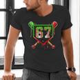 Baseball Ice Cream Drip Number 67 Player 6 7 Christmas Pjs Men's V-Neck T-Shirt