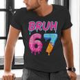 Baseball Ice Cream Drip Number 67 Player Or 67th Birthday Men's V-Neck T-Shirt Baseball Ice Cream Drip Number 67 Player Or 67th Birthday Men's V-Neck T-Shirt