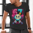 Baseball Ice Cream Drip Number 67 Six Seven Meme 67 Men's V-Neck T-Shirt Baseball Ice Cream Drip Number 67 Six Seven Meme 67 Men's V-Neck T-Shirt