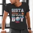 Baseball Ice Cream Drip Sista Of The Birthday Boy Men's V-Neck T-Shirt Baseball Ice Cream Drip Sista Of The Birthday Boy Men's V-Neck T-Shirt