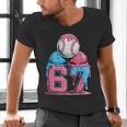 Baseball Ice Cream Drip Six Seven Gen Alpha Meme 67 Men's V-Neck T-Shirt