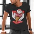 Baseball Ice Cream Drip Baseball Strawberry For Youth Red Men's V-Neck T-Shirt Baseball Ice Cream Drip Baseball Strawberry For Youth Red Men's V-Neck T-Shirt