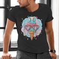 Baseball Ice Cream Heart Sunglasses Youth Boys Valentine Men's V-Neck T-Shirt