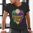 Baseball Ice Cream Respect The Drip Mardi Gras Carnival Boys Men's V-Neck T-Shirt