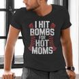 Baseball Joke Tee I Hit Bombs For Hot Moms Player Pitcher Men's V-Neck T-Shirt Baseball Joke Tee I Hit Bombs For Hot Moms Player Pitcher Men's V-Neck T-Shirt