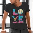 Baseball Love Drip Ice Cream Colorful Baseball Men's V-Neck T-Shirt