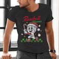 Baseball Mama Christmas Santa Hat Xmas Softball Mom Men's V-Neck T-Shirt