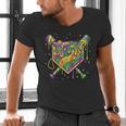 Baseball Mardi Gras Home Plate Ice Cream Drip Carnival Mask Men's V-Neck T-Shirt