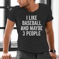 I Like Baseball And Maybe 3 People Baseball Player Men's V-Neck T-Shirt I Like Baseball And Maybe 3 People Baseball Player Men's V-Neck T-Shirt