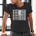 Baseball Pitcher Player Team Sport Lover Family Friends Fans Men's V-Neck T-Shirt Baseball Pitcher Player Team Sport Lover Family Friends Fans Men's V-Neck T-Shirt