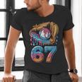 Baseball Player 67 Number 67th Sports Ice Cream Drip Men's V-Neck T-Shirt