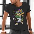 Baseball Player Mardi Gras Alligator Carnival Costume Beads Men's V-Neck T-Shirt Baseball Player Mardi Gras Alligator Carnival Costume Beads Men's V-Neck T-Shirt