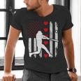 Baseball Silhouette Heart USA Flag Hearts American Boys Kids Men's V-Neck T-Shirt Baseball Silhouette Heart USA Flag Hearts American Boys Kids Men's V-Neck T-Shirt