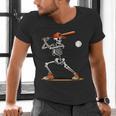 Baseball Skeleton Spooky Boys Halloween Baseball Player Men's V-Neck T-Shirt Baseball Skeleton Spooky Boys Halloween Baseball Player Men's V-Neck T-Shirt