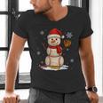 Baseball Snowman Merry Christmas Holiday Sports Xmas Pajamas Men's V-Neck T-Shirt Baseball Snowman Merry Christmas Holiday Sports Xmas Pajamas Men's V-Neck T-Shirt
