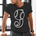 Baseball Sport Player Monogram Cool Initial Letter J Men's V-Neck T-Shirt Baseball Sport Player Monogram Cool Initial Letter J Men's V-Neck T-Shirt