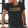 Baseball Tee My Therapist Bat Men Women Kids Men's V-Neck T-Shirt Baseball Tee My Therapist Bat Men Women Kids Men's V-Neck T-Shirt