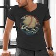 Baseball Waves Ocean Sports Baseball Fans Men's V-Neck T-Shirt
