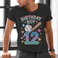 Birthday Boy 12th Birthday Baseball Men's V-Neck T-Shirt Birthday Boy 12th Birthday Baseball Men's V-Neck T-Shirt