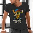 Boys Pizza Theme Baseball Home Hitter Men's V-Neck T-Shirt Boys Pizza Theme Baseball Home Hitter Men's V-Neck T-Shirt