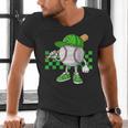 Boys St Patricks Day Baseball Player Pitcher Coach Kids Men's V-Neck T-Shirt Boys St Patricks Day Baseball Player Pitcher Coach Kids Men's V-Neck T-Shirt
