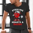 Boys Valentines Baseball Drip Icecream Stealing Hearts Kids Men's V-Neck T-Shirt Boys Valentines Baseball Drip Icecream Stealing Hearts Kids Men's V-Neck T-Shirt