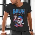Bruh I'm 7 Baseball Ice Cream Drip It's My 7th Birthday Men's V-Neck T-Shirt