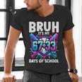 Bruh It's My 67 33 Days Of School Baseball 100 Days Smarter Men's V-Neck T-Shirt Bruh It's My 67 33 Days Of School Baseball 100 Days Smarter Men's V-Neck T-Shirt