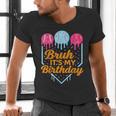 Bruh It's My Birthday Ice Cream Drip Baseball Birthday Men's V-Neck T-Shirt Bruh It's My Birthday Ice Cream Drip Baseball Birthday Men's V-Neck T-Shirt