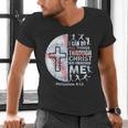 Christian Baseball Men Boy Player Team Religious Philippians Men's V-Neck T-Shirt Christian Baseball Men Boy Player Team Religious Philippians Men's V-Neck T-Shirt