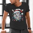 Christmas Baseball Boy Youth Kid Men Santa Hat Xmas Baseball Men's V-Neck T-Shirt