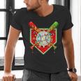 Christmas Baseball Ice Cream Drip Men Women Kids Men's V-Neck T-Shirt