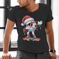 Christmas Baseball Ice Cream Dripping Santa Baseball Drip Men's V-Neck T-Shirt