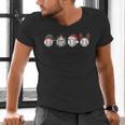 Christmas Baseball Player X-Mas Balls Men's V-Neck T-Shirt