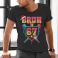 Christmas Gingerbread Bruh 67 Baseball Ice Cream Drip Kids Men's V-Neck T-Shirt