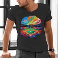 Colorful Baseball Field Home Run Baseball Player Fans Men's V-Neck T-Shirt