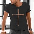 Cross Baseball Bats Christian Faith Sports Coach Pitcher Men's V-Neck T-Shirt Cross Baseball Bats Christian Faith Sports Coach Pitcher Men's V-Neck T-Shirt