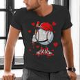 Cute Dripping Baseball Lover Valentines Day Boys Kids Men's V-Neck T-Shirt Cute Dripping Baseball Lover Valentines Day Boys Kids Men's V-Neck T-Shirt