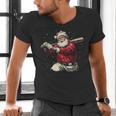 Dominican Santa Christmas Beisbol Baseball Dominicano Men's V-Neck T-Shirt Dominican Santa Christmas Beisbol Baseball Dominicano Men's V-Neck T-Shirt